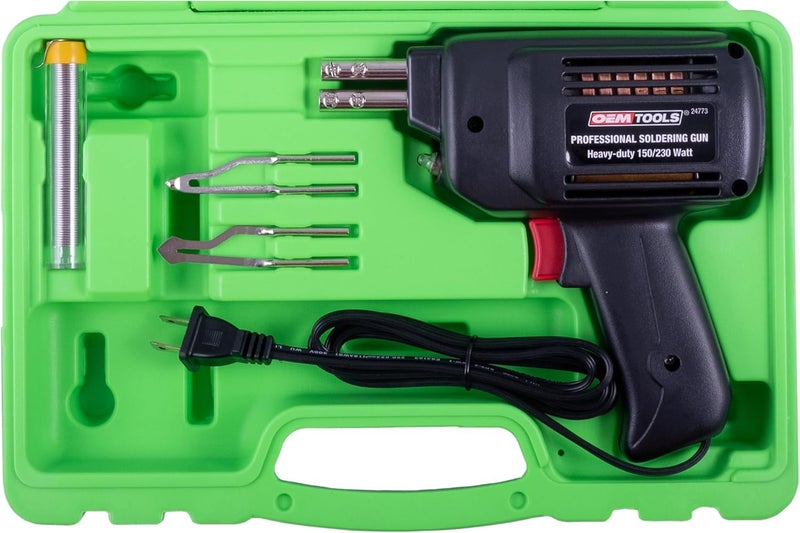 OEMTOOLS 24773 Professional Soldering Gun Kit with Case, Includes 2 Soldering Gun Tips and Rosin Core Solder, Automotive and Electronic Soldering Kit - Image 3